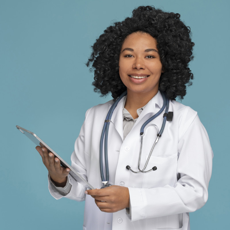 Doctor with clipboard